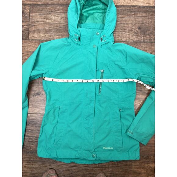 Marmot Women's Size Small 3 in 1 Winter Coat Jacket Ski Green Teal Puffer - Picture 14 of 15